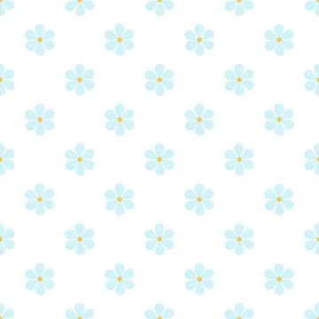 Blue flowers creating a repeating seamless floral pattern 스톡 일러스트