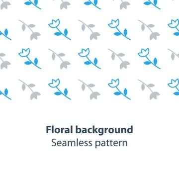 Blue flowers fancy backdrop pattern Illustrazione stock