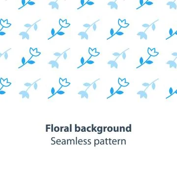 Blue flowers fancy backdrop pattern Stock Illustration