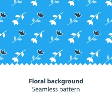 Blue flowers fancy backdrop pattern Illustrazione stock