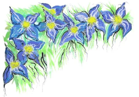 Blue flowers Stock Illustration
