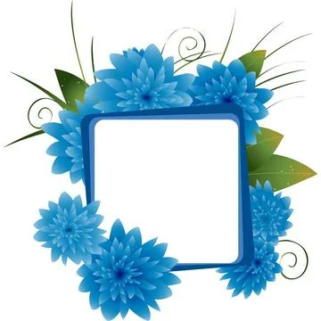 Blue flowers pattern Pattern with blue flowers and text label Copyright: x... Stock Photos