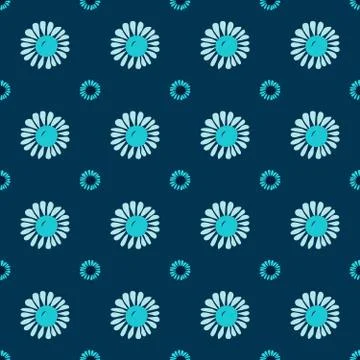 Blue flowers seamless pattern background Stock Illustration