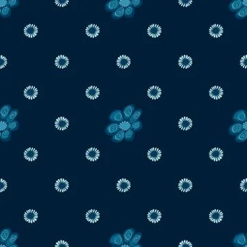 Blue flowers seamless pattern background Stock Illustration