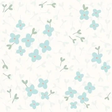 Blue flowers seamless pattern Stock Illustration
