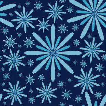 Blue Flowers Seamless Pattern Stock Illustration