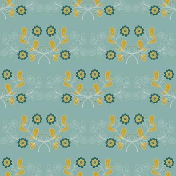 Blue Flowers Seamless Pattern Stockillustratie