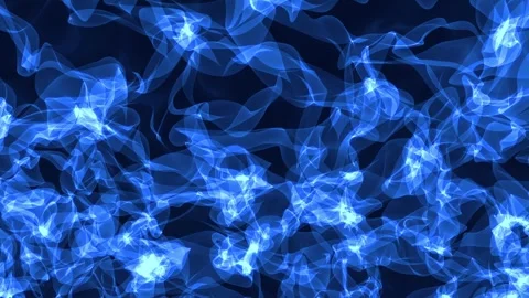Blue flowing light waves abstract background seamless loop 4K Stock Footage 342226901
