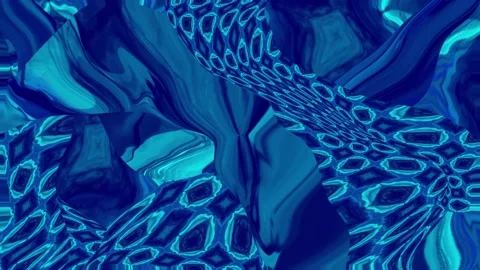Blue flowing liquid ink waves abstract motion blurred background. 3d Stock Footage 155483909