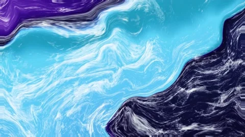 Blue flowing liquid waves abstract motion blurred background. Video stock 150384419