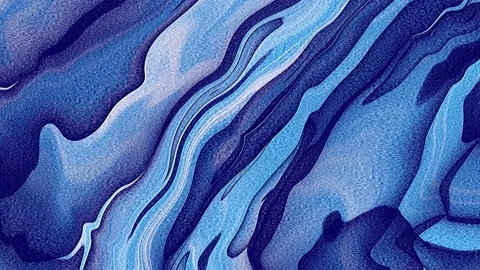 Blue flowing liquid waves abstract motion blurred background. Stock Footage 152030168