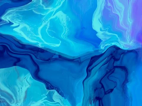 Blue flowing liquid waves abstract motion blurred background. 스톡 일러스트
