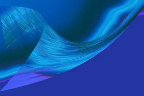 Blue flowing liquid waves abstract motion blurred background. 스톡 일러스트