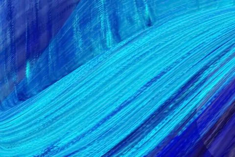 Blue flowing liquid waves abstract motion blurred background. Illustrazione stock