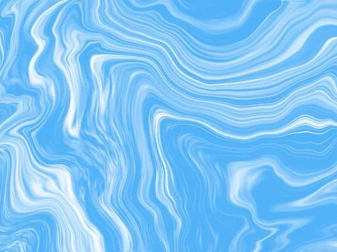Blue flowing liquid waves abstract motion blurred background. Illustrazione stock