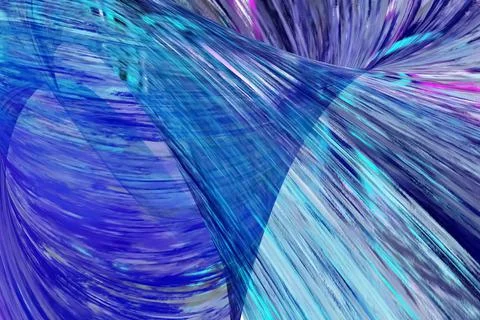 Blue flowing liquid waves abstract motion blurred background. Illustrazione stock
