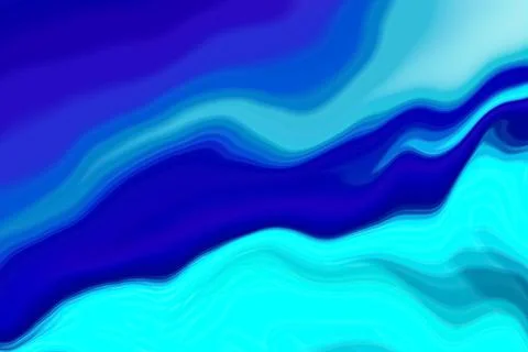 Blue flowing liquid waves abstract motion blurred background. Illustrazione stock