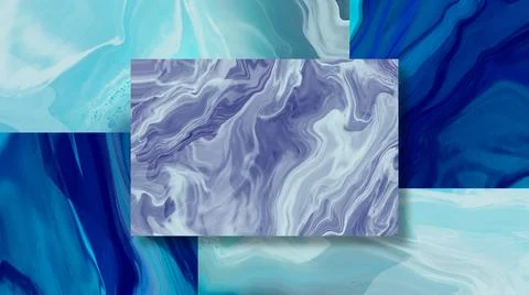 Blue flowing liquid waves abstract motion blurred background. Stock Illustration