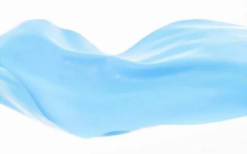 Blue flowing silk, 3d rendering. Stock Illustration