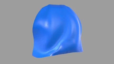 Blue Flowing Superhero Cape Isolated on Grey With Luma Mate Video stock 342985004