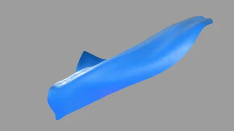 Blue Flowing Superhero Cape Isolated on Grey With Luma Mate 動画素材 342985049
