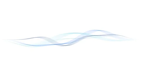 Blue flowing wave lines animate across white background abstract motion gra.. Stock-Footage 341667839