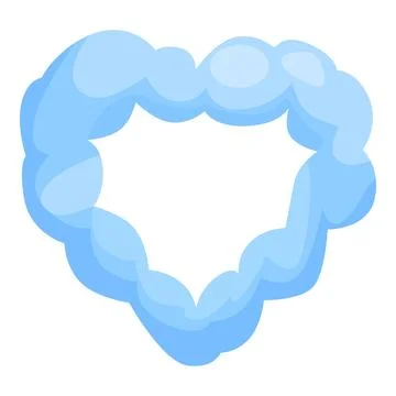 Blue fluffy cloud forming a heart shape Stock Illustration
