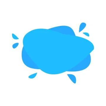 Blue fluid blob icon. Vector 3d gradient geometric spot Stock Illustration