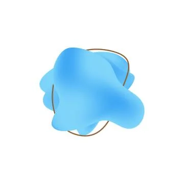 Blue fluid blob icon. Vector 3d gradient geometric spot Stock Illustration