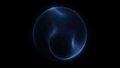 Blue fluid energy sphere particle field. Abstract magical sphere with plasm.. Stock Footage 334818380