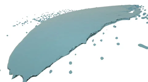 Blue fluid flow hits a surface Stock Footage 66309731