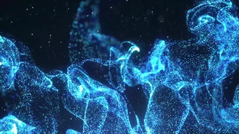 Blue Fluid Glitter Particles Smoke - Loop Background - Set of 3 - Copy Space Stock Footage 311533891
