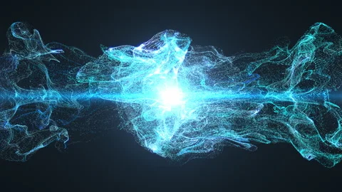 Blue Fluid Particles Impacts in a 3D animation Stock Footage 233760096