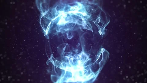 Blue Fluid Particles Ring Background Stock Footage 311531767