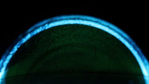 Blue fluid reflection, bubble background, brown liquid Stock Footage 289401218