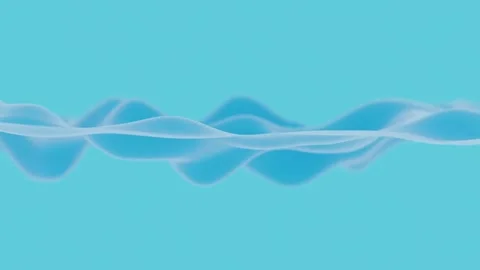 Blue fluid waves moving rhythmically across a cyan background Video stock 333836324