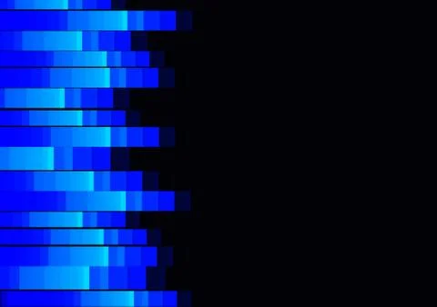 Blue fluorescent pixel speed abstract Stock Illustration