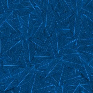 Blue fluorescent transparent leaf pattern Foto stock