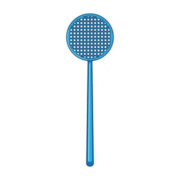Blue fly swatter controlling flying insects and pests Illustrazione stock