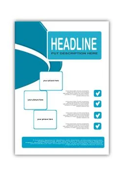 Blue flyer design vector Stock Illustration