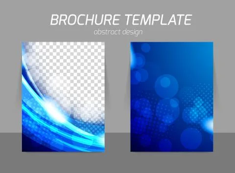 Blue flyer template design Stock Illustration