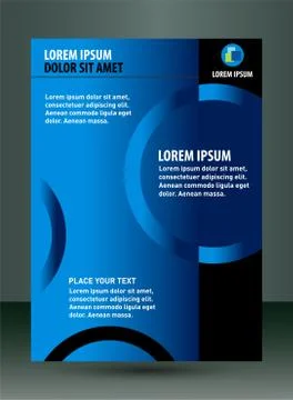 Blue flyer template Stock Illustration