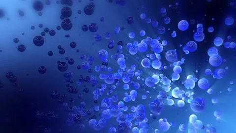 Blue Flying Bubbles Stock Footage 92353885