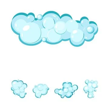 Blue foam bubbles creating clean hygiene concept Stock Illustration