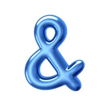 Blue foil balloon ampersand mark Stock Photos