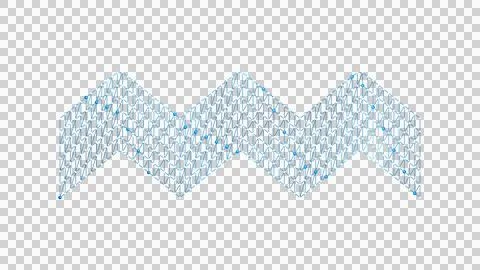 Blue Folded Data Stream Ribbon Isolated on Transparent Background Stock Illustration