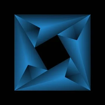 Blue Folded Geometric Abstraction Ilustración de archivo