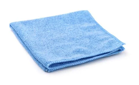 Blue folded microfiber cloth Stock Photos