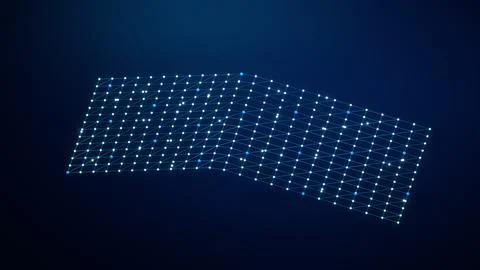 Blue Folded Network Grid Technology Background Stock Illustration
