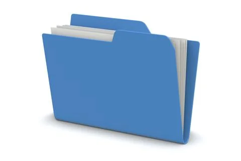Blue Folder and Files Stock Illustration